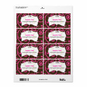 PixDezines Whimsy, roze chocolade, cupcakes Etiket (Full Sheet)