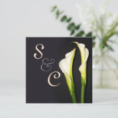 PixDezines WHITE CALLA LILILIES WEDDING INVITATION Kaart (Staand voorkant)