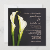 PixDezines WHITE CALLA LILILIES WEDDING INVITATION Kaart (Achterkant)