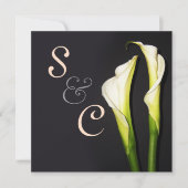 PixDezines WHITE CALLA LILILIES WEDDING INVITATION Kaart (Voorkant)