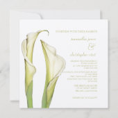 PixDezines WHITE CALLA LILILILT INVITES/DIY COLOR Kaart (Achterkant)