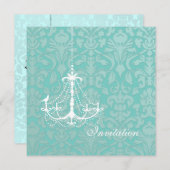 PixDezines White Chandelier met een vogel Kaart (Voorkant / Achterkant)