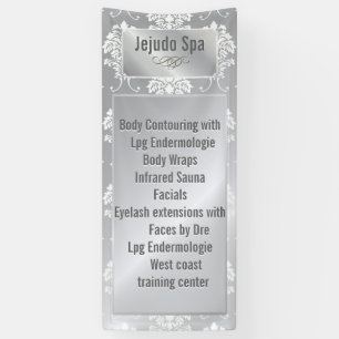 PixDezines White Damask + Silver Tone Spandoek