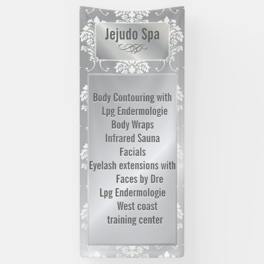 PixDezines White Damask + Silver Tone Spandoek (Verticaal)