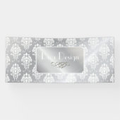 PixDezines White Damask + Silver Tone Spandoek (Horizontaal)