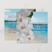 PixDezines White Hibiscus/strand/tropische bruilof Kaart (Voorkant / Achterkant)