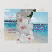 PixDezines White Hibiscus/strand/tropische bruilof Kaart (Voorkant / Achterkant)