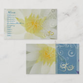 PixDezines white lotus/water lily + pearly swirls Visitekaartje (Voorkant / Achterkant)