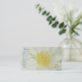 PixDezines white lotus/water lily + pearly swirls Visitekaartje (Staand voorkant)