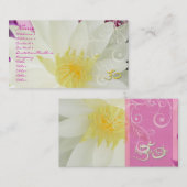 PixDezines white lotus/water lily + pearly swirls Visitekaartje (Voorkant / Achterkant)
