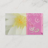 PixDezines white lotus/water lily + pearly swirls Visitekaartje (Achterkant)