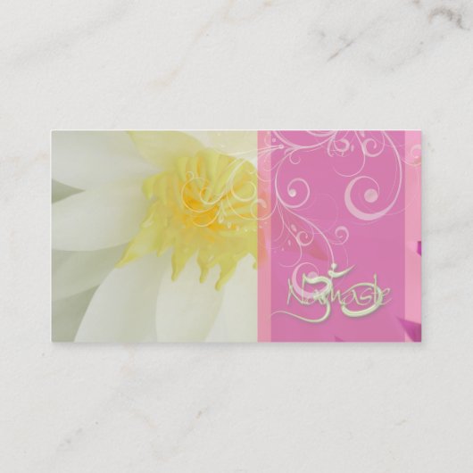 PixDezines white lotus/water lily + pearly swirls Visitekaartje (Achterkant)