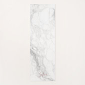 PixDezines White Marble + Blush Roos Veinen Yogamat (Voorkant)