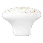 PIXDEZINES WHITE MARBLE+FAUX GOLD VEINS KERAMISCHE KNOP (Zijkant)