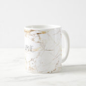 PixDezines WHITE MARBLE+FAUX GOLD VEINS Koffiemok (Voorkant rechts)