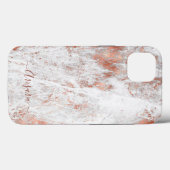 PixDezines White Marble+Faux Rose Gold Case-Mate i iPhone Case (Achterkant (horizontaal))