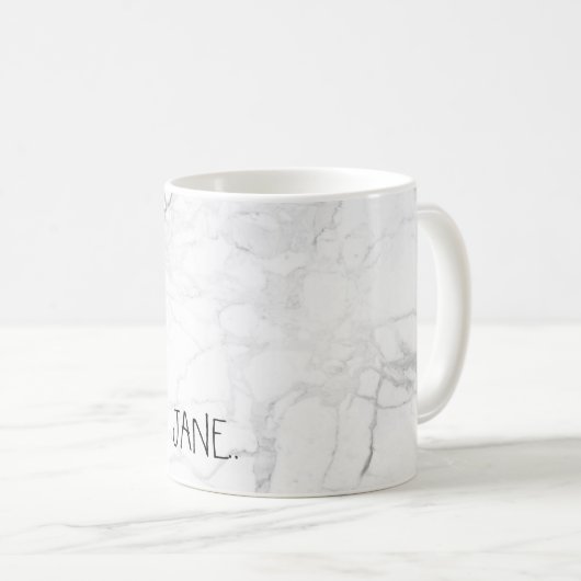 PixDezines WHITE MARBLE Koffiemok (Voorkant rechts)