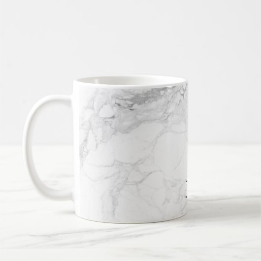 PixDezines WHITE MARBLE Koffiemok (Links)