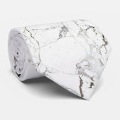 PixDezines White Marble Slab Stropdas (Opgerold)