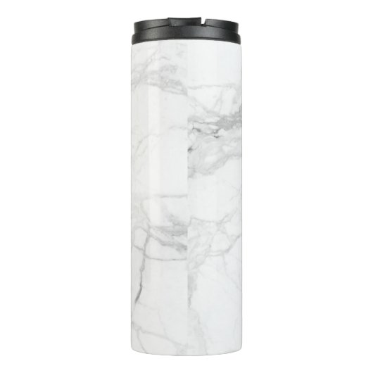 PixDezines WHITE MARBLE Thermosbeker (Achterkant)