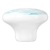 PIXDEZINES WHITE MARBLE+TURQUOISE BLUE VEINES KERAMISCHE KNOP (Zijkant)