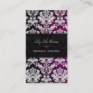 PixDezines White Pique  Damask Visitekaartje