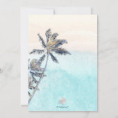 PixDezines White zandstrand Bar Mitzvah Invita Kaart (Achterkant)