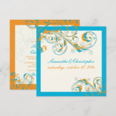 PixDezines wijndraden|koraal+aqua|DIY-kleur Kaart (Voorkant / Achterkant)