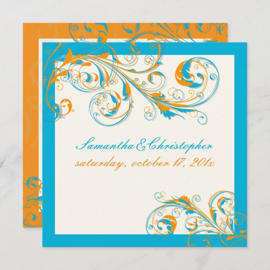 PixDezines wijndraden|koraal+aqua|DIY-kleur Kaart (Voorkant / Achterkant)