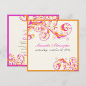 PixDezines wijndraden|Koraal+fuschia|DIY-kleur Kaart (Voorkant / Achterkant)