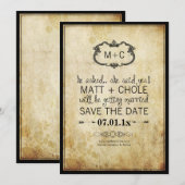 PixDezines  wijnstokken + barokke lijst Save The Date (Voorkant / Achterkant)