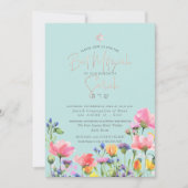 PixDezines Wild Flowers Meadow Bat Mitzvah Kaart (Voorkant)