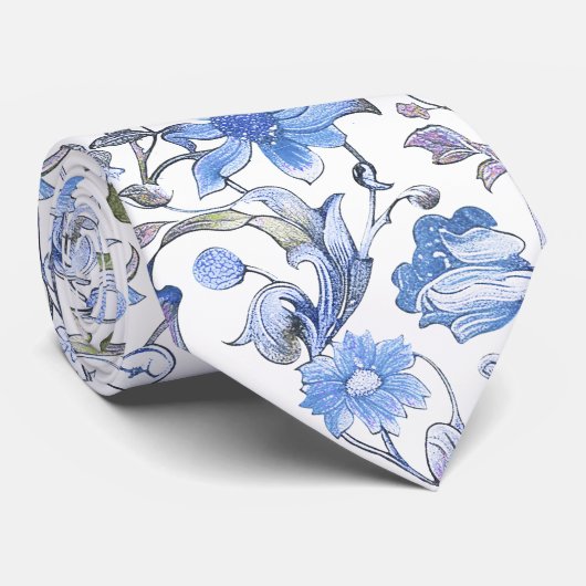 PixDezines William Morris Cornflower Blauw DIY Stropdas (Opgerold)