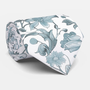 PixDezines William Morris Dusty BlueDIY Slate Blue Stropdas