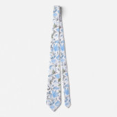 PixDezines William Morris Korenbloem Blauwe DIY Stropdas (Voorkant)