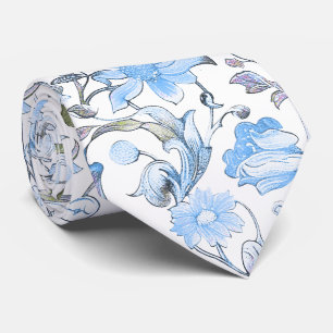 PixDezines William Morris Korenbloem Blauwe DIY Stropdas