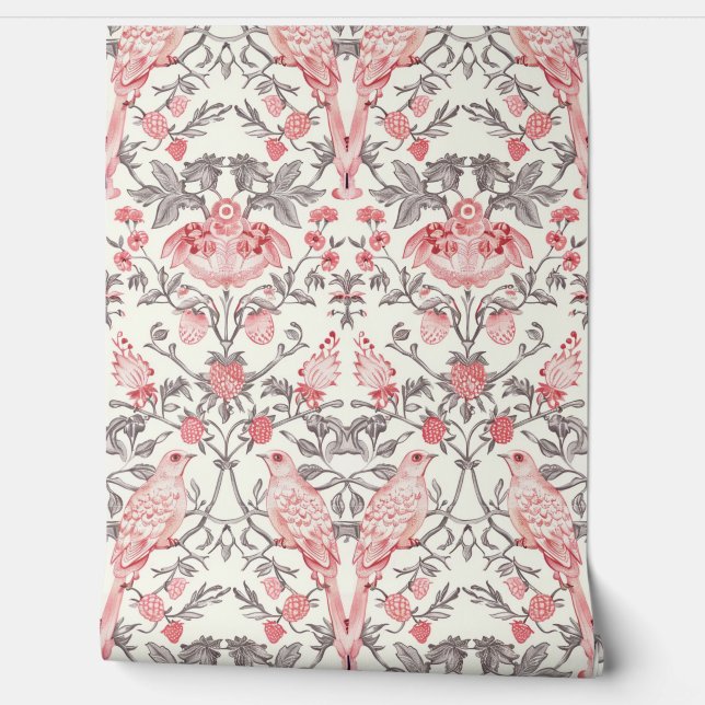 PixDezines William Morris Roze Aardbevendief Behang (Afrollen)