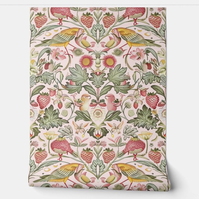 PixDezines William Morris Roze Aardbevendief Behang (Afrollen)