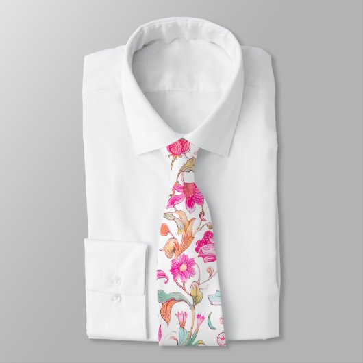 PixDezines William Morris Roze Blauw Stropdas (Gebonden)