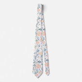 PixDezines William Morris Stofblauw en Roze Roze Stropdas (Voorkant)