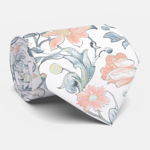 PixDezines William Morris Stofblauw en Roze Roze Stropdas
