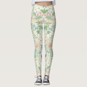 PixDezines William Morris Strawberry Thief Mint Leggings (Voorkant)