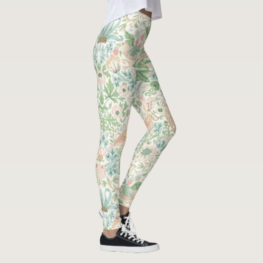 PixDezines William Morris Strawberry Thief Mint Leggings (Rechts)