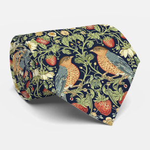 PixDezines William Morris Strawberry Thief Roze Stropdas