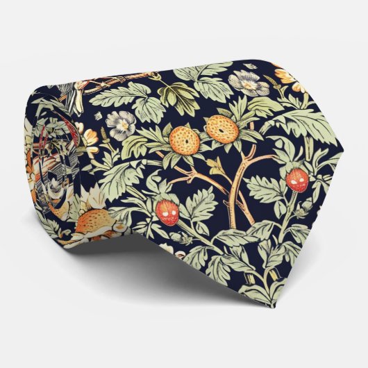 PixDezines William Morris Strawberry Thief Stropdas (Opgerold)