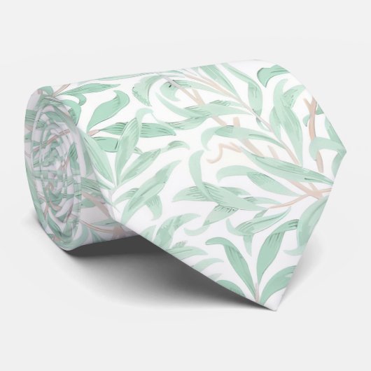 PixDezines William Morris Willow Bough Sage Green Stropdas (Opgerold)