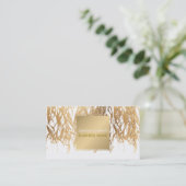 PixDezines Willow/Faux Gold Foil/DIY achtergrond Visitekaartje (Staand voorkant)