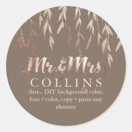 PixDezines Willow/Faux Roos Gold/DIY achtergrond Ronde Sticker