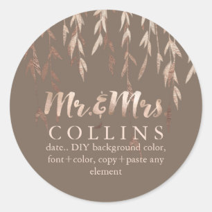 PixDezines Willow/Faux Roos Gold/DIY achtergrond Ronde Sticker