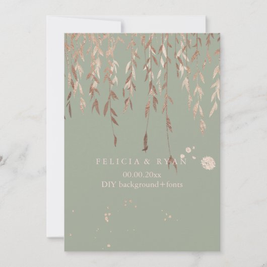 PixDezines Willow/Faux Roze Gold/DIY achtergrond Kaart (Voorkant)